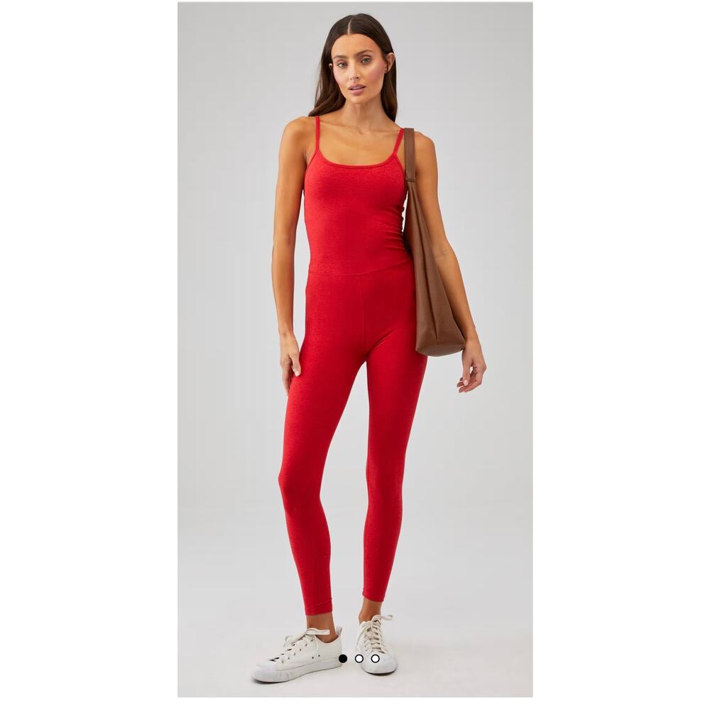 Beyond Yoga Scarlet Ribbed Tank Jumpsuit